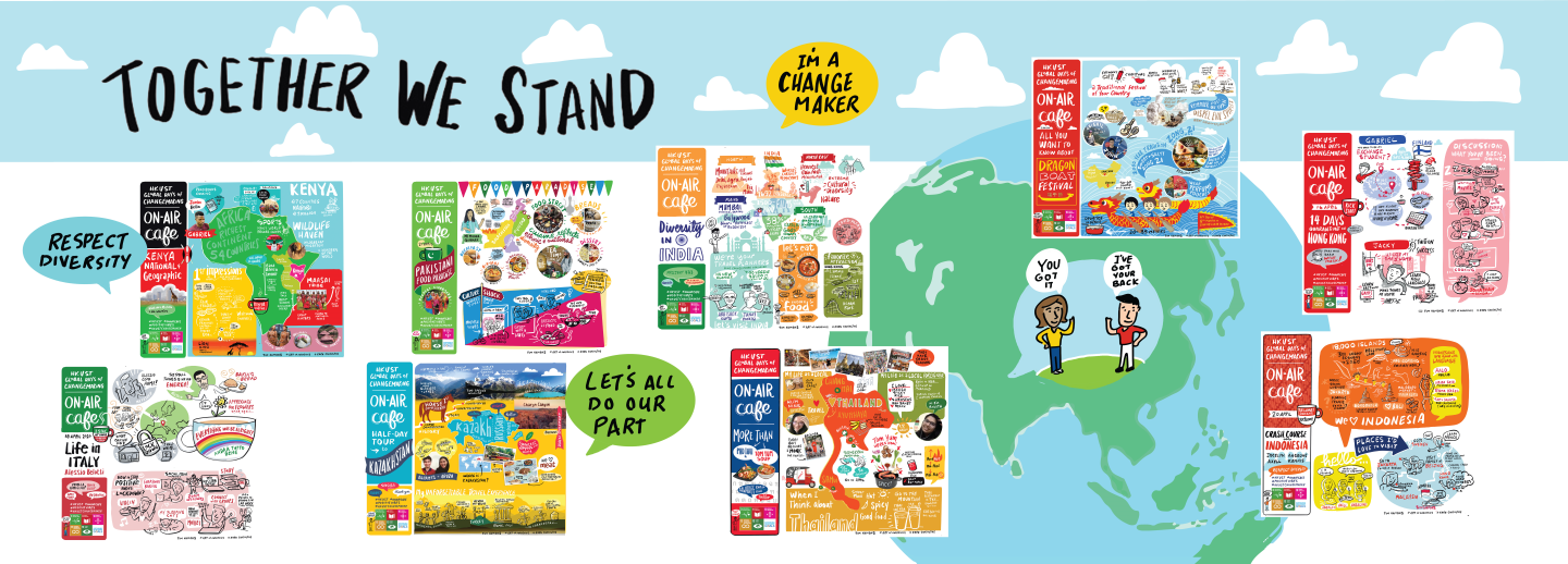 9 maps showing student sharing on different cultural experiences